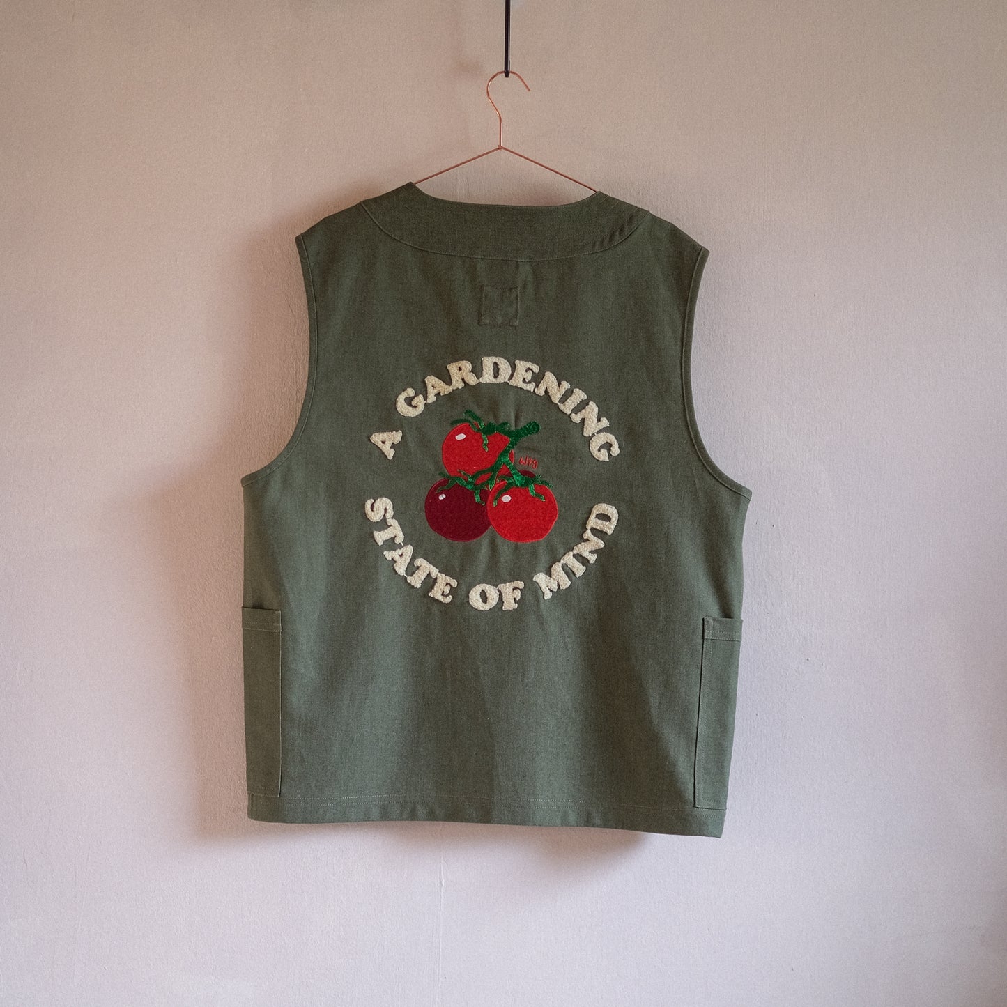 Bogdan Hemp Canvas Gilet Thyme Green