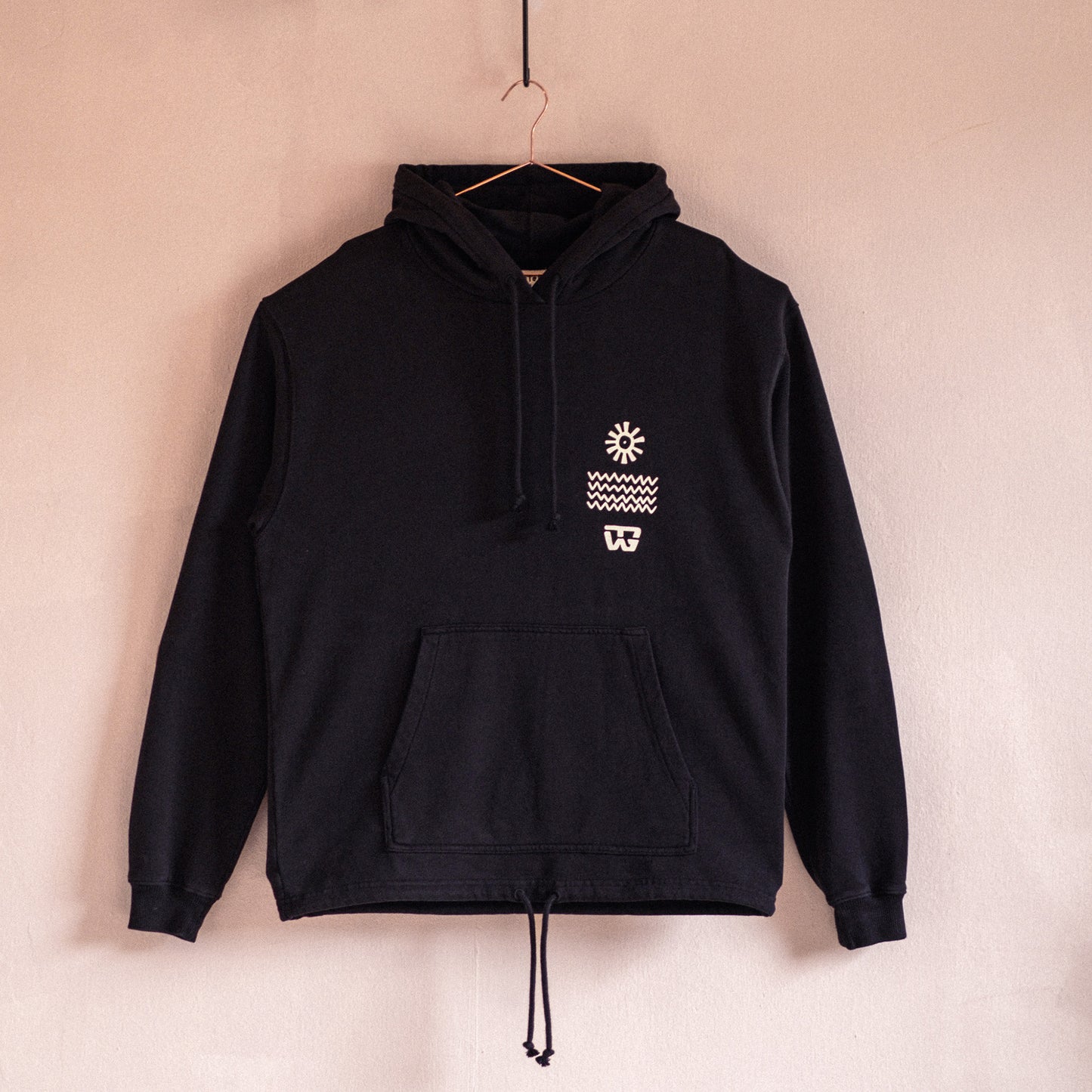 Grow Slow Tree Cotton String Hoody Shadow Black