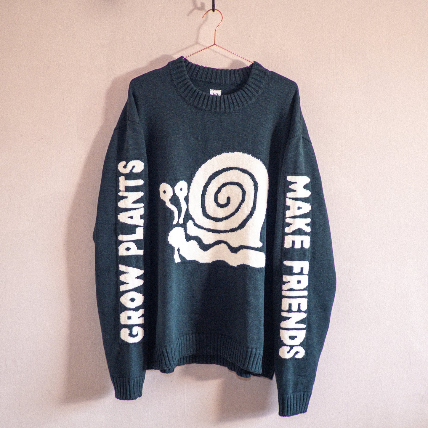 Make Friends Cotton Knit Crewneck Kale Green