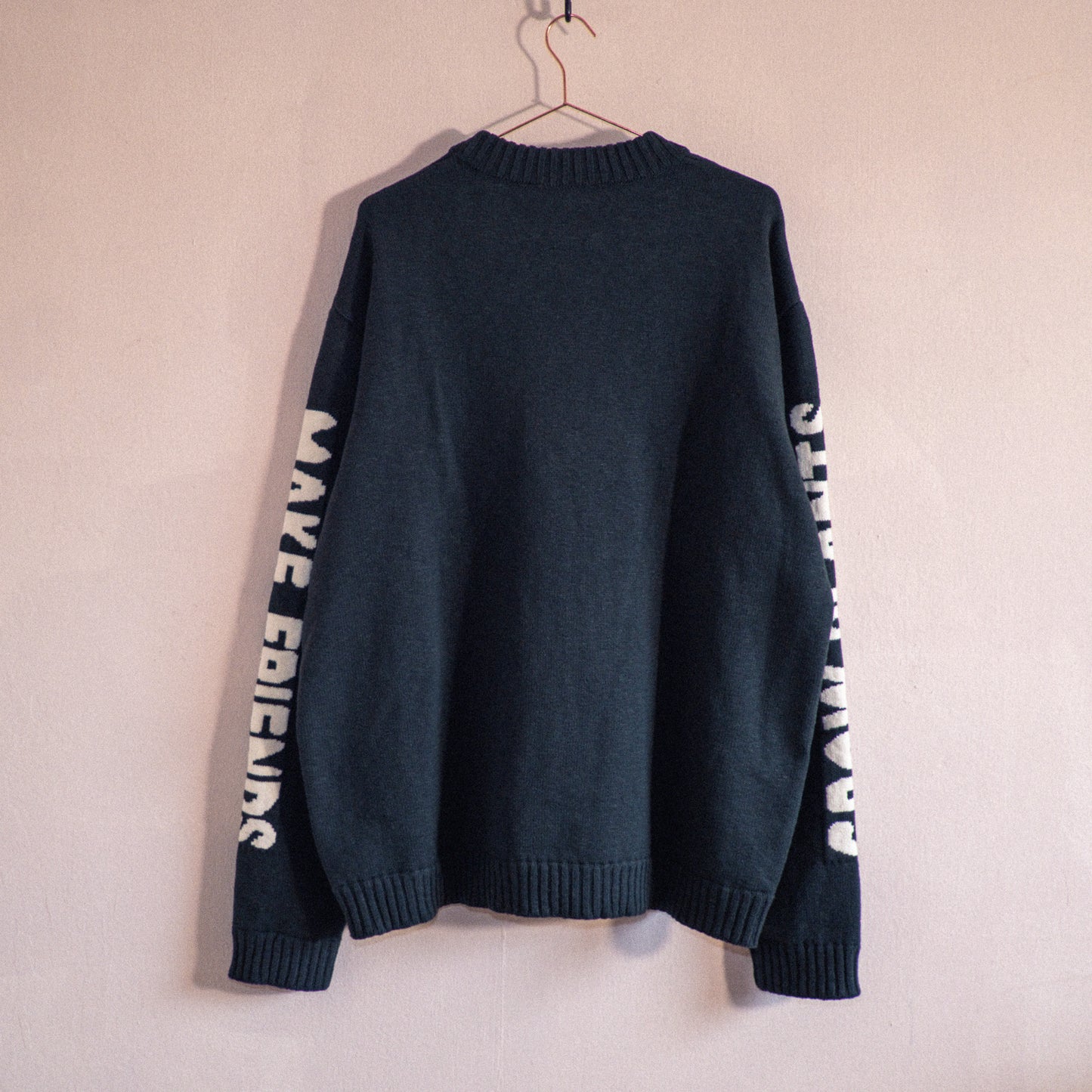 Make Friends Cotton Knit Crewneck Kale Green